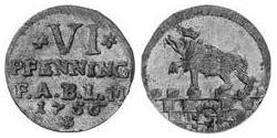 6 Пфенниг Ангальт-Бернбург (1603 - 1863) Серебро (билон) Victor Frederick, Prince of Anhalt-Bernburg (1700 – 1765)