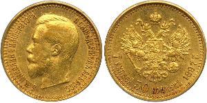 7.5 Ruble 俄罗斯帝国 (1721 - 1917) 金 尼古拉二世 (俄罗斯) (1868-1918)