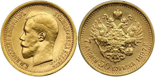 7.5 Rublo Impero russo (1720-1917) Oro Nicola II (1868-1918)