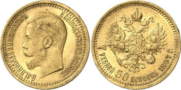 7.5 Rublo Impero russo (1720-1917) Oro Nicola II (1868-1918)