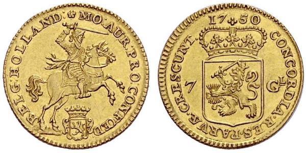 7 Gulden Republik der Sieben Vereinigten Provinzen (1581 - 1795) Gold 