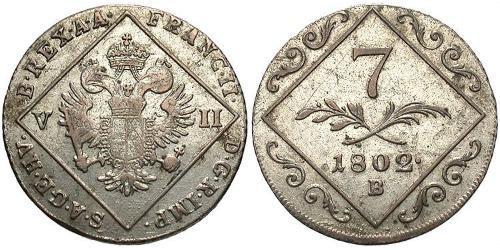 7 Kreuzer Heiliges Römisches Reich (962-1806) Billon Silber Francis II, Holy Roman Emperor (1768 - 1835)