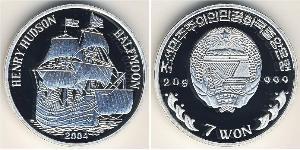 7 Won Corea del Nord Argento 