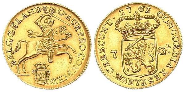 7 Гульден Республика Соединённых провинций (1581 - 1795) Золото 