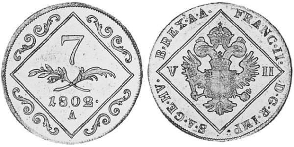 7 Крейцер Священная Римская империя (962-1806) Серебро (билон) Francis II, Holy Roman Emperor (1768 - 1835)