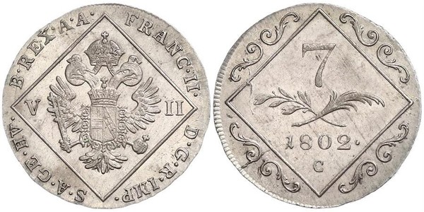 7 Крейцер Священна Римська імперія (962-1806) Срібло (билон) Francis II, Holy Roman Emperor (1768 - 1835)