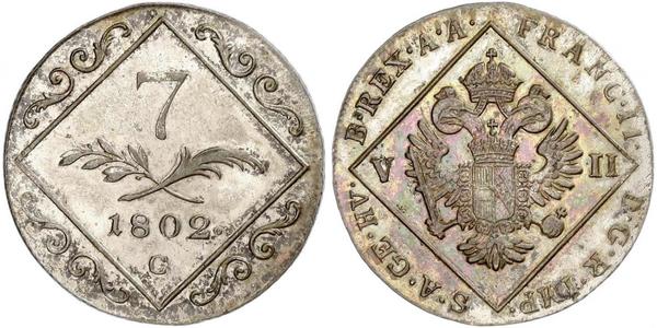 7 Крейцер Священна Римська імперія (962-1806) Срібло (билон) Francis II, Holy Roman Emperor (1768 - 1835)