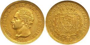 80 Lira Italian city-states Gold Charles Felix of Sardinia