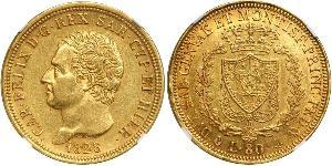 80 Lira Italian city-states Gold Karl Felix (Sardinien-Piemont)