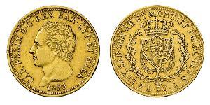 80 Lira Italian city-states Gold Karl Felix (Sardinien-Piemont)