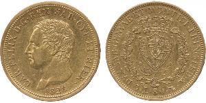 80 Lira Italian city-states Oro Carlo Felice di Savoia