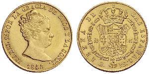 80 Real Spain Gold Isabella II of Spain (1830- 1904)