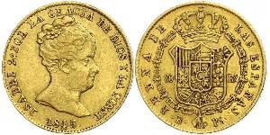 80 Реал Испания Золото Isabella II of Spain (1830- 1904)