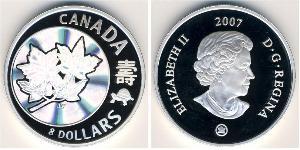 8 Dólar Canadá Plata 