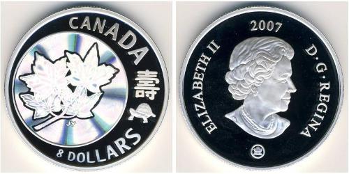 8 Dólar Canadá Plata 