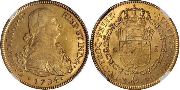 8 Escudo Bolivia Gold Charles IV of Spain (1748-1819)