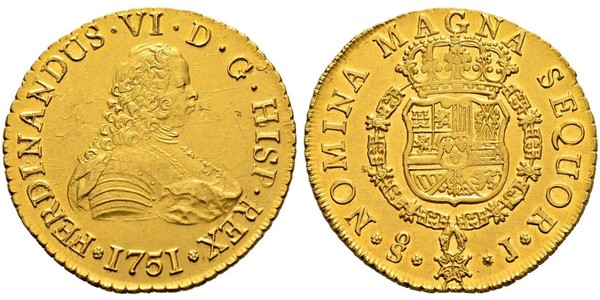 8 Escudo Chile Gold Ferdinand VI of Spain (1713-1759)