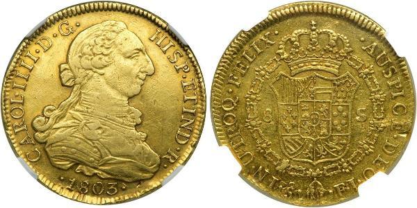 8 Escudo Chile Gold Karl IV (1748-1819)