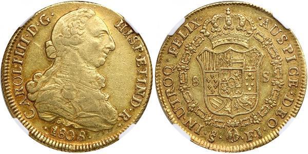 8 Escudo Chile Gold Charles IV of Spain (1748-1819)