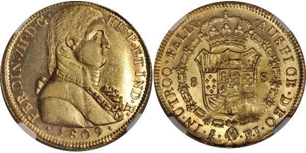 8 Escudo Chile Gold Ferdinand VII of Spain (1784-1833)