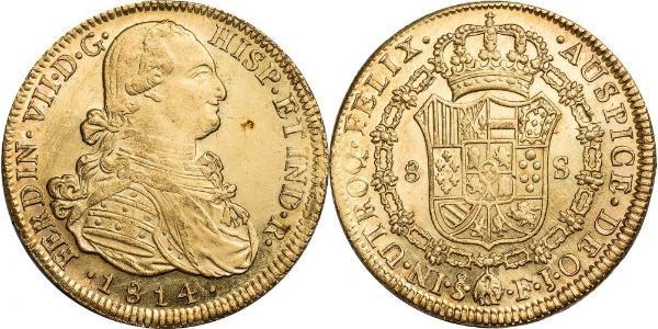 8 Escudo Chile Gold Ferdinand VII of Spain (1784-1833)