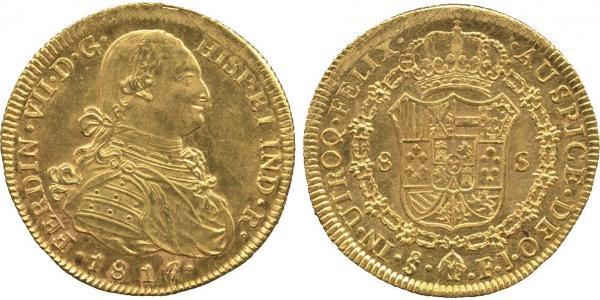 8 Escudo Chile Gold Ferdinand VII of Spain (1784-1833)