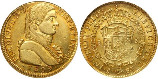 8 Escudo Chile Gold Ferdinand VII of Spain (1784-1833)