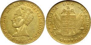 8 Escudo Ecuador Gold Simon Bolivar (1783 - 1830)