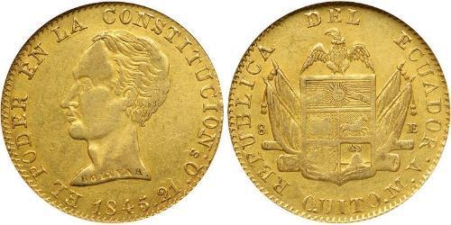 8 Escudo Ecuador Gold Simon Bolivar (1783 - 1830)