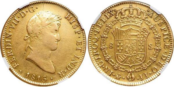 8 Escudo First Mexican Empire (1821 - 1823) Gold Ferdinand VII of Spain (1784-1833)