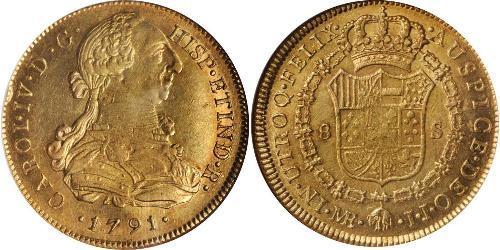 8 Escudo Peru Gold Charles IV of Spain (1748-1819)