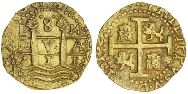 8 Escudo Peru Gold Philip V of Spain(1683-1746)