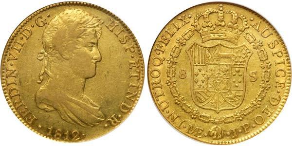 8 Escudo Peru Gold Ferdinand VII of Spain (1784-1833)