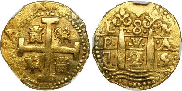 8 Escudo Peru Gold Philip V von Spanien (1683-1746)