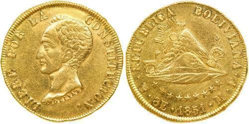 8 Escudo Plurinational State of Bolivia (1825 - ) Gold Simon Bolivar (1783 - 1830)