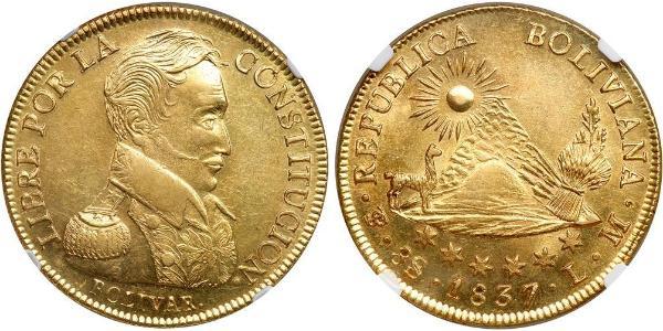 8 Escudo Plurinational State of Bolivia (1825 - ) Gold Simon Bolivar (1783 - 1830)