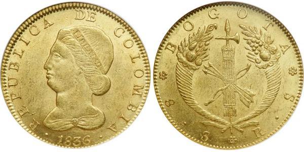 8 Escudo Republic of New Granada (1831–1858) Gold 