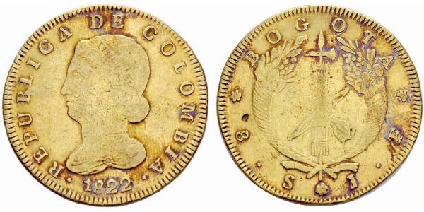 8 Escudo Republik Neugranada (1831–1858) Gold 