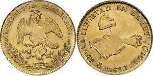 8 Escudo Second Federal Republic of Mexico (1846 - 1863) Gold 