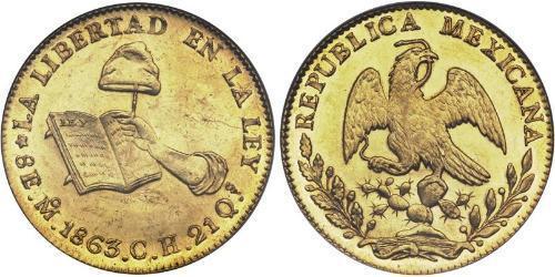 8 Escudo Second Federal Republic of Mexico (1846 - 1863) Gold 