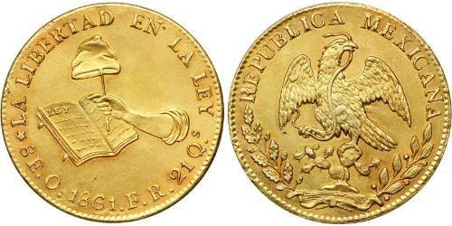 8 Escudo Second Federal Republic of Mexico (1846 - 1863) Gold 