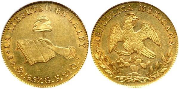 8 Escudo Second Federal Republic of Mexico (1846 - 1863) Gold 