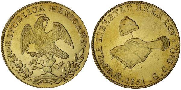 8 Escudo Second Federal Republic of Mexico (1846 - 1863) Gold 