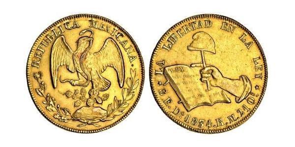 8 Escudo Second Federal Republic of Mexico (1846 - 1863) Gold 