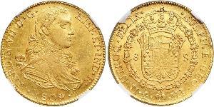 8 Escudo Spanish Mexico  / Kingdom of New Spain (1519 - 1821) Gold Ferdinand VII of Spain (1784-1833)