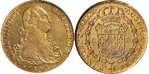 8 Escudo Spanish Mexico  / Kingdom of New Spain (1519 - 1821) Gold Charles IV of Spain (1748-1819)