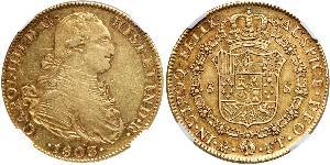 8 Escudo Spanish Mexico  / Kingdom of New Spain (1519 - 1821) Gold Charles IV of Spain (1748-1819)