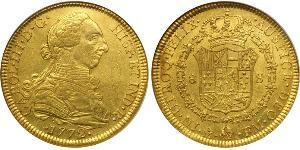 8 Escudo Spanish Mexico  / Kingdom of New Spain (1519 - 1821) Gold Charles III of Spain (1716 -1788)