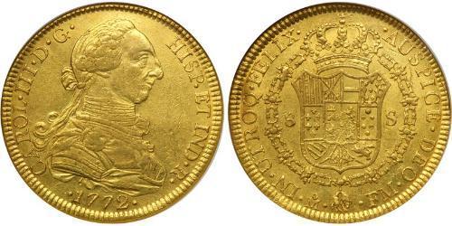 8 Escudo Spanish Mexico  / Kingdom of New Spain (1519 - 1821) Gold Charles III of Spain (1716 -1788)