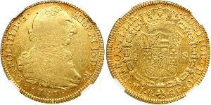 8 Escudo Viceroyalty of New Granada (1717 - 1819) Gold Charles III of Spain (1716 -1788)